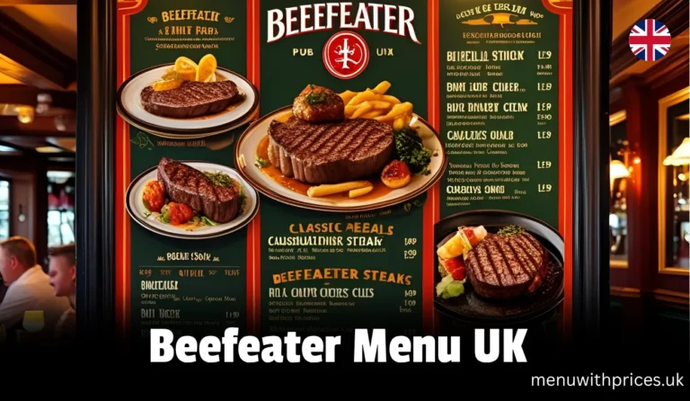 Beefeater Menu UK