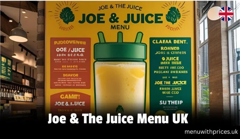 Joe & The Juice Menu UK