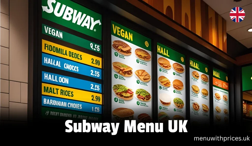 Subway Menu UK