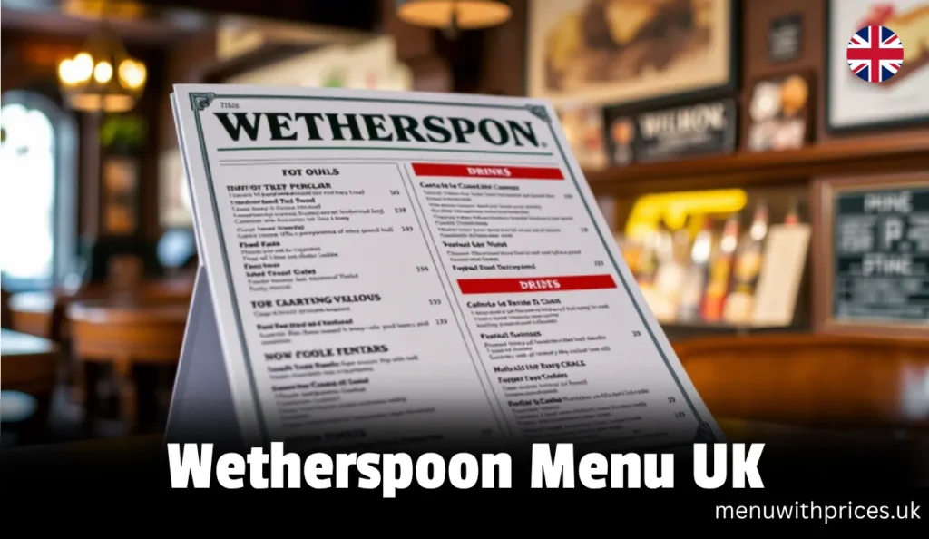 Wetherspoon Menu UK