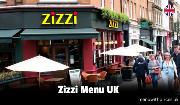 Zizzi Menu UK